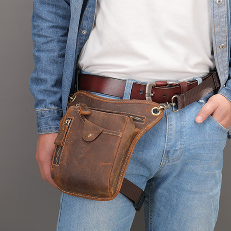 Cycling Commuter Bag - Riñonera de cuero Pu Vintage para