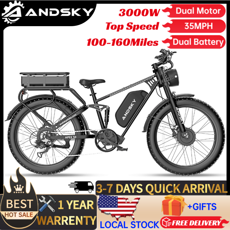 Commuting On Road Bike - Bicicleta Eléctrica ANDSKY Apex50 AWD, Motor